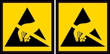 StickerTalk ESD Warning Symbol Vinyl Sticker Sheet 3x3 inches picture