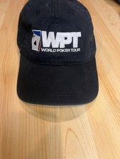 WPT World Poker Tour Black Adjustable Hat Cap Poker Tournament Logo Headwear picture