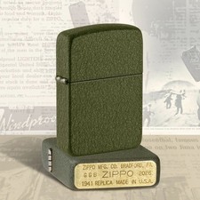 2026 FOUNDERS DAY GREEN CRACKLE 1941 REPLICA ZIPPO LIGHTER SPECIAL BOTTOM STAMP picture
