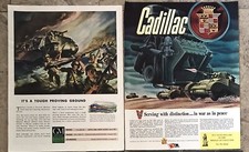 Tanks and Soldiers in Battle   WWII Ads, 2 different picture