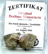 Real Piece of the BERLIN WALL with Certificate of Authenticity, Small picture