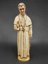 Vintage Saint Pope Pius X Statue religious signed art picture