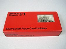 VTG 1983 SELANDIA SILVERPLATED PLACE CARD HOLDERS GRAPE & LEAF Set Of 4 NEW picture