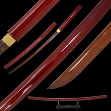 Snake Eye Tactical Handmade Japanese Shirasaya Samurai Katana Sharp Sword (Red) picture