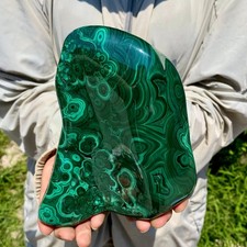 5.18LB Natural glossy Malachite transparent cluster rough mineral sample picture