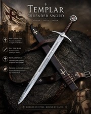 Accolade Sword Of Knights Templar Medieval Crusader The Vikings Premium Royal  picture