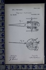 1871 GORHAM ROCKFORD ILLINOIS CULTIVATOR FARM IMPLEMENT PATENT LITHO 121613 picture
