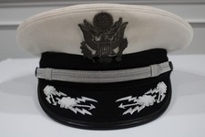 VTG USAF Officer Dress Blue Cap White Top Lt Col SOCPAC Field Grade Hat 7 3/8 picture