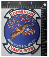 MARINE CORPS VMFA-533 HAWKS 4TH OF JULY HOOK & LOOP PVC PATCH picture