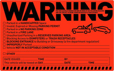 50 Parking Violation Notice Tow Stickers for Car Vehicle picture