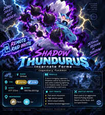 Pokemon Go SHADOW THUNDURUS Remote Raid Invite SHINY CHANCE picture