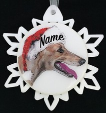 Santa Greyhound Dog Christmas Ornament - Free Personalization picture