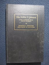 Olin Dewitt T. Johnston Senator From South Carolina. Memorial Address picture