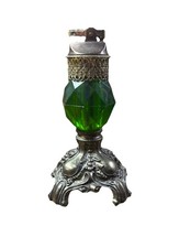 Vintage  Tabletop Cigarette Lighter green Working 7 Inch Tall Great Piece picture