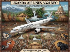 JC Wings 1:400 Uganda Airlines A321 Neo Custom Diecast Model picture
