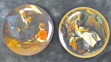 VTGE Set 2 Knowles Norman Rockwell Heritage Collection Collector Plates 8 1/2