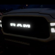 2019–2023 RAM 1500 LED Lighted Grille Emblem – Black Finish Illuminated Front Ba picture