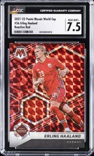 2021-2022 PANINI MOSAIC FIFA ROAD TO WORLD CUP RED MOSAIC ERLING HAALAND CGC 7.5 picture