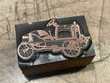 Printing Letterpress Printers Block Early Automobile Antique Copper Car (2083) picture