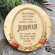 Vintage JEHOVAH Logo Round Durable Tin Metal Signs Home Décor 8x8 picture