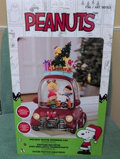 Peanuts Snoopy LED holiday water spinning Snow Globe Car 15