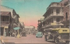 Photo PC Panama City Busy Street Scene Central Avenue US Censor Stamp 1942 picture