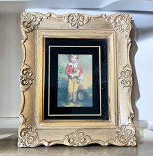 Vintage Small Gold Ornate Framed Art Print Master Simpson & Dog Arthur Devis 6x7 picture