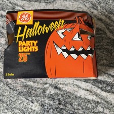 GE vintage Halloween Party Lights  In Box Set Of 2 25 Watt Orange bulbs  picture