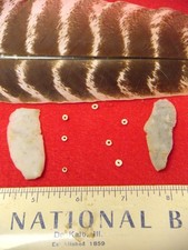 2 GENUINE HOPEWELL BLADELETS / 7  TINY BEADS – LICKING CO. OHIO – LICKING RIVER picture