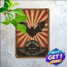 Vintage Cuban Rum Bat Crest Metal Tin Sign Classic Tropical Bar Plaque picture