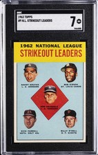 1963 TOPPS #9 N.L. STRIKEOUT LEADERS SGC 7 picture