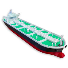 Modern Oil Tanker Ship Model - 12 Inch Commercial Vessel Replica Marine Tanker picture
