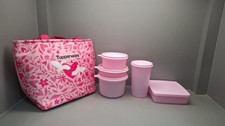 Tupperware Go Pink Lunch bowls set with thermo bag, Tumbler & Little wonder cup picture