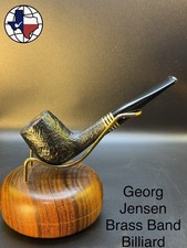 Vintage Georg Jensen Brass Band Billiard Tobacco Pipe picture
