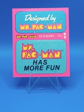 1981 Ms. Pac-Man Fleer Sticker Card Pac-man Trademark Error Rare #30 Ms Pac-man  picture