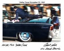 John F Kennedy assassination Clint Hill Signed REPRINT 8x10 Photo Colorized picture