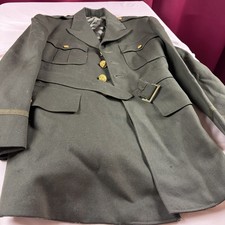 WWII 1943 US Army Officer Service Coat Hamilton Cincinnati Belted Wool picture
