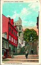 Break Neck Steps Quebec Canada Postcard used 1915-30s picture