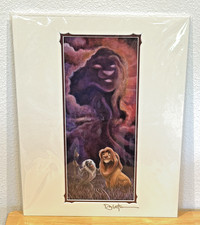 Rare HTF Disney Art Print LION KING REFLECTIONS Signed by Artist DARREN WILSON picture