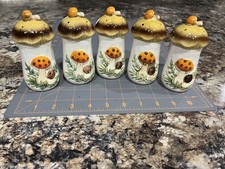 Sears Vintage 1970s Merry Mushroom S&P/Seasoning Spice Shakers - Qty 5 picture