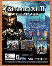 Medieval II Total War PC Original 2006 Vintage Ad - RTS Video Game Promo picture