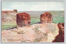 Vintage Green Buttes Green River City Wyoming Postcard Williamson Hafftner picture