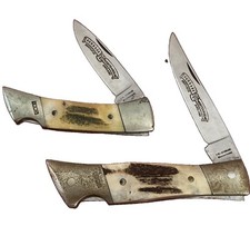 1981 Schrade Wostenholm IXL SW1 Sambar Stag Matched 2-Knife Set Serial 2941 *2K picture