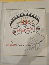 Gen Sato Original SD Gundam La Mole Sketch Signed Shikishi Viva Mexico Rare picture