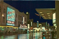 Vintage Canadian Postcard Yonge Street At Night Toronto Edison Hotel Plastichrom picture