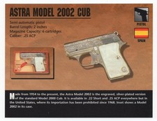 Astra Model 2002 Cub Pistol Atlas Classic Firearms Card picture