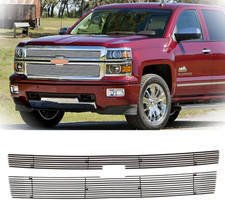 Front Grill Fits 2014-2015 Chevy Silverado 1500 Main Upper Billet Grille Inserts picture