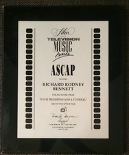 Four Weddings & A Funeral 1994 ASCAP Award Plaque Film Score Honors R.R. Bennett picture