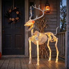 LED Illuminated Deer Skeleton, 60-inch, Halloween Decoration - picture