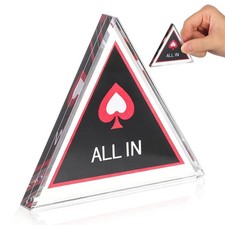 2pcs All in Chip Buttons, Triangle Poker Dealer Button, Double Layer Poker Ch picture